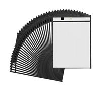 Ujjdwiurgh Paquete de 30 bolsillos reutilizables de borrado en seco de gran tamaño de 10 x 13 pulgadas, soportes para boletos de trabajo, para profesores, escuela, aula, oficina