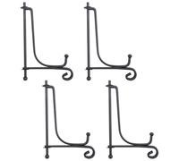 Ujjdwiurgh Paquete de 4 soportes de exhibición de hierro, soporte de fotos de caballete, marcos de fotos, libros de cocina, platos decorativos, tabletas y arte de 4 pulgadas