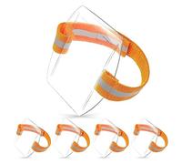 Ujjdwiurgh Paquete de 5 soportes para tarjetas de identificación de alta visibilidad, PVC + poliéster con correa ajustable, soporte transparente para etiquetas de nombre para deportes al aire libre