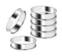 Ujjdwiurgh Paquete de 6 anillos para magdalenas inglesas de 4 pulgadas, anillos de acero inoxidable, anillos para tarta, redondos