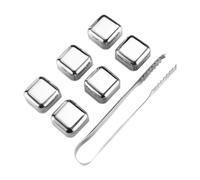 Ujjdwiurgh Paquete de 6 Piedras para Whisky, Cubitos de Hielo Reutilizables de Metal, Alta TecnologíA de Enfriamiento, Cubitos de Hielo de Acero Inoxidable