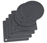 Ujjdwiurgh Paquete de 8 alfombrillas de silicona antideslizantes para ollas, color gris oscuro