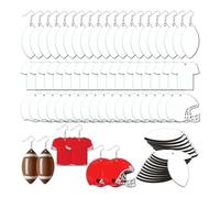 Ujjdwiurgh Pendientes de sublimación en blanco con diseño de casco de fútbol, transferencia de calor a granel, aretes de MDF con ganchos para aretes