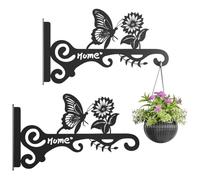 Ujjdwiurgh Perchas decorativas de pared con diseño de mariposa, ganchos de metal de 10 pulgadas para uso en interiores y exteriores, soportes para colgar incluidos 2 unidades