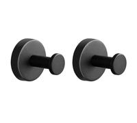 Ujjdwiurgh Perchero de Acero Inoxidable con un Solo Gancho para Baño de Hotel, Perchero, Negro