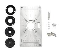 Ujjdwiurgh Placa de inserción de mesa de enrutador para carpintería, sierras de mesa para placa de madera multifuncional, herramienta de grabado de máquina de 4 anillos
