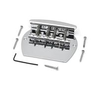 Ujjdwiurgh Placa de tracción para guitarra eléctrica, puente PB, 4 cuerdas, semicircular, grande, soporte inferior recto, placa de tracción de metal