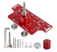 Ujjdwiurgh Plantilla de agujero de pasador de estante y abrazadera de bisagra dos en uno, plantilla de posicionamiento de bisagra, localizador de guía de taladro de agujero de bisagra para carpintería