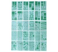 Ujjdwiurgh Plantillas para planificador de formas geométricas, juego de plantillas para álbumes de recortes, 1-30