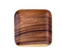 Ujjdwiurgh Platos de Madera de Nogal, Cuadrado de Madera para Aperitivos, Pastel, Postre, Fruta, Juego de Platos PequeñOs para Comida de Sushi