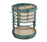 Ujjdwiurgh Portacuchillas con RotacióN de 360 °, Soporte para Cuchillos, Soportes MetáLicos de Cocina para Cubiertos, Utensilios, Bloque Insertado, Tanque de Almacenamiento, Verde