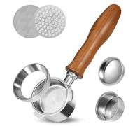 Ujjdwiurgh Portafiltro sin fondo de 51 mm, portafiltro profesional para espresso con cesta de filtro, pantalla y embudo dosificador de espresso, fácil de usar, mano de obra fina