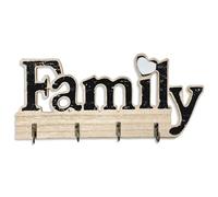 Ujjdwiurgh Portallaves de Madera para DecoracióN del Hogar, Portallaves Autoadhesivo o Perforador, Gancho para Llaves Montado en la Pared, Portallaves para el Hogar Negro