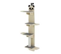 Ujjdwiurgh Puerta de 4 niveles para colgar en la puerta, para gatos de interior, soporte vertical para gatos, torre de tablón, cabeza de panda, 1,7 metros
