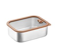 Ujjdwiurgh Recipientes para Alimentos de Acero Inoxidable con Tapas de Vidrio Templado, Recipientes para PreparacióN de Comidas una Prueba de Fugas, Recipientes HerméTicos Reutilizables