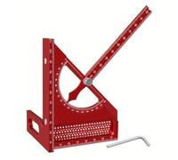 Ujjdwiurgh Regla de medición de ángulo cuadrado para carpintería, con agujero de marcado en forma de T, color rojo