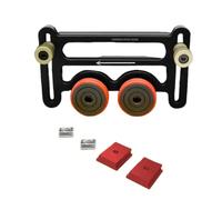 Ujjdwiurgh Rodillo de rodamiento universal guía de sierra de mesa con tablero de bloque deslizante para carpintería, herramienta auxiliar de doble rueda