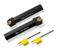Ujjdwiurgh SEL1212H16+ SER1212H16 - Portaherramientas CNC de torneado de rosca de 1/2 pulgada + insertos de rosca de carburo AG60 16ER/16IR AG60