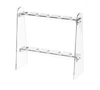 Ujjdwiurgh Soporte acrílico para copa de champán de 2 niveles, pared de champán con 10 ranuras, soporte de champán para encimera de fiesta