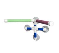 Ujjdwiurgh Soporte de ducha con ventosa para mascotas, pájaros, loros, baño, plataforma de doble palo para afilar garras