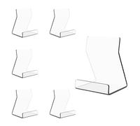 Ujjdwiurgh Soporte de exhibición vertical acrílico, 6 piezas de 4 pulgadas, soporte de exhibición transparente con base de caballete para el hogar, oficina, escuela, tienda