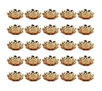 Ujjdwiurgh Soporte de incienso de 30 piezas, soporte de varillas de incienso de loto dorado, soporte de incienso de aleación de zinc, antiderrames de cenizas para palo/bobina