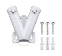 Ujjdwiurgh Soporte doble para mástil de bandera, soporte de pared de aleación de aluminio en forma de V para mástil de bandera resistente al viento