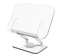 Ujjdwiurgh Soporte giratorio de 360 grados con clips transparentes para páginas, plegable y ángulo ajustable para soporte de libros