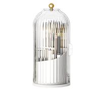 Ujjdwiurgh Soporte Giratorio de 360° para Brochas de Maquillaje con Tapa, Organizador de CosméTicos de Lujo, LáPiz Labial, Ceja, PortaláPices, Caja de Almacenamiento A