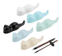 Ujjdwiurgh Soporte para pinceles de pintura, 6 unidades, soporte de porcelana para pinceles de gatos, para caligrafía, pintura, arte, 6 colores, soportes de cerámica para bolígrafos