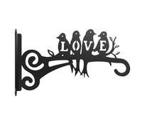 Ujjdwiurgh Soporte para plantas colgantes, estético de 10 pulgadas, diseño de metal, para exteriores e interiores, hermoso patrón de pájaros, 1 unidad