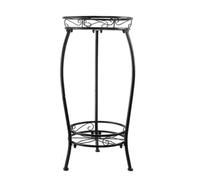 Ujjdwiurgh Soporte para plantas para interiores y exteriores, 2 niveles de 25 pulgadas de alto, soporte de metal para macetas, estante resistente para plantas, hierro inoxidable