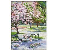 Ujjdwiurgh Stamped Kits - Kit de punto de aguja de tela de bordado impreso de 14 quilates, patrones fáciles para principiantes, 10.63 x 12.99 pulgadas