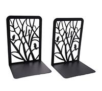 Ujjdwiurgh Sujetalibros decorativos para estantes, sujetalibros decorativos para libros, sujetalibros para escuela, hogar u oficina (negro, 1 par)