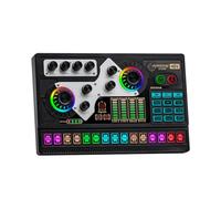 Ujjdwiurgh SX96 - Tarjeta de sonido de metal y plástico de 48 V, micrófono, teléfono móvil, computadora, transmisión en vivo, para cantar al aire libre, mini mezclador