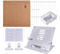 Ujjdwiurgh Tablero de macramé de 8 x 8 pulgadas y 50 pines con soporte ajustable, suministros de herramientas de tejido para trenzar pulseras de cordón