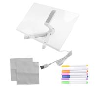 Ujjdwiurgh Tablero de notas LED, tablero acrílico brillante para mensajes con luz, pizarra blanca iluminada (11.8 x 7.9 pulgadas)