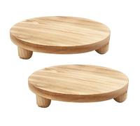 Ujjdwiurgh Tablero Elevador de Pedestal Redondo Tablero de ExhibicióN de Madera Tablero de Pedestal Maceta Soporte Elevador de Pedestal de Flores para ExhibicióN Interior y Exterior