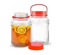 Ujjdwiurgh Tarro de Vidrio con Tapa de 1 GalóN (Paquete de 2) Frascos Grandes de Boca de 128 Onzas para Té Solar, Jarras Grandes de Kombucha