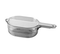 Ujjdwiurgh Tazón Colador para Lavadora de Arroz, Colador para Lavadora de Frutas de Plástico con Manejar y Deflector de Drenaje, Cesta de Drenaje Multifuncional Gris