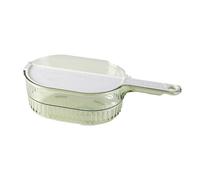 Ujjdwiurgh Tazón Colador para Lavadora de Arroz, Colador para Lavadora de Frutas de Plástico con Manejar y Deflector de Drenaje, Cesta de Drenaje Multifuncional Verde