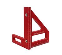 Ujjdwiurgh Transportador cuadrado para carpintería, aleación de aluminio, inglete, regla triangular, herramienta de medición para carpintero, color rojo