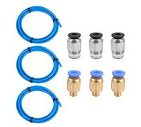 Ujjdwiurgh Tubo de PTFE Ptfe azul (1,5 metros) con 3 accesorios Pc4-M6 y 3 piezas Pc4-M10 macho recto tubo Pefe conector de ajuste a presión para impresora 3D filamento de 1,75 mm