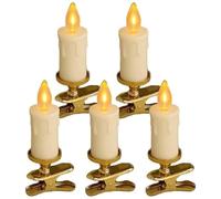 Ujjdwiurgh Velas de clip para árbol de Navidad parpadeante, funciona con pilas, clip para velas de Navidad, festivales LED, clip A