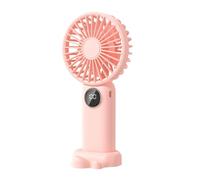 Ujjdwiurgh Ventilador de Mano V12 con Base de Soporte Mini PortáTil MultifuncióN de 5 Velocidades Conveniente Oficina para Estudiantes Adultos Ventilador, Rosa