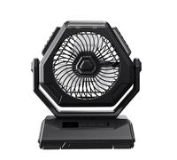 Ujjdwiurgh Ventilador para Acampar Al Aire Libre 6000MAh Ventilador Oscilante de Techo Recargable Aire Acondicionado PortáTil Enfriador de Aire con IluminacióN-A