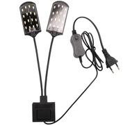 Ujjdwiurgh X7 Dual Head Super Bright LED LáMpara de Cultivo de Plantas AcuáTicas Luz de Acuario LáMpara Impermeable con Clip para Tanque de Peces Enchufe de la UE