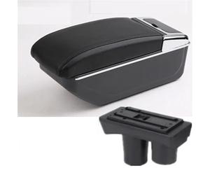 UJNHEQ Apoyabrazos del Coche Caja De Almacenamiento para Reposabrazos De Coche, Pieza De Reequipamiento Interior Dedicada, Accesorios De Coche para Citroen C2 C3(B2 Black Line NO USB)