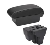 UJNHEQ Apoyabrazos del Coche Compartimento Central para Coche, Reposabrazos, Caja De Almacenamiento, Consola, América del Sur, para STONIC, para Rio LX, para Cerato(C3 Black White NOUSB)