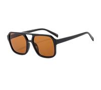 UJNHGQ Gafas de sol cuadradas de estilo aviador para mujer y hombre, montura grande, estilo Ins, color negro, protección UV400.